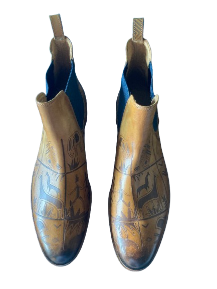 Bottines marrons avec motifs